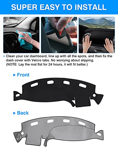 Autorder Dashboard Cover Mat for Dodge Ram 1500 2500 3500 1998-2001 Accessories Dash Cover Flannel Dash Mat Sunshade Glare UV Rays Protector - size: Black 1998-2001 Dodge Ram