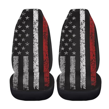 American Flad Print Automotive Seat Cover Red Car Front Seat Cover for Patriotic 4th of July Car Seat Cushion Protector Easy to Install Clean - color: American Flad Red