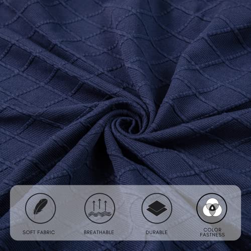 Dining Bench Cover, Stretch Washable Long Bench Seat Covers, Rectangle Dining Table Bench Slipover for Dining Room, Living Room, Kitchen(Midnight Blue)