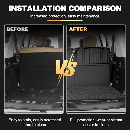AOMSAZTO Floor mats Compatible with 2019-2024 Nissan Armada/Infiniti QX80 (7 Seats) Custom Fit All Weather TPE Heavy Duty Car Cargo Mat & Seatback Mat Armada Accessories - style: 11)19-24 Armada Floor Mats and Cargo Mat Sets