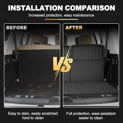 AOMSAZTO Floor mats Compatible with 2019-2024 Nissan Armada/Infiniti QX80 (7 Seats) Custom Fit All Weather TPE Heavy Duty Car Cargo Mat & Seatback Mat Armada Accessories - style: 11)19-24 Armada Floor Mats and Cargo Mat Sets