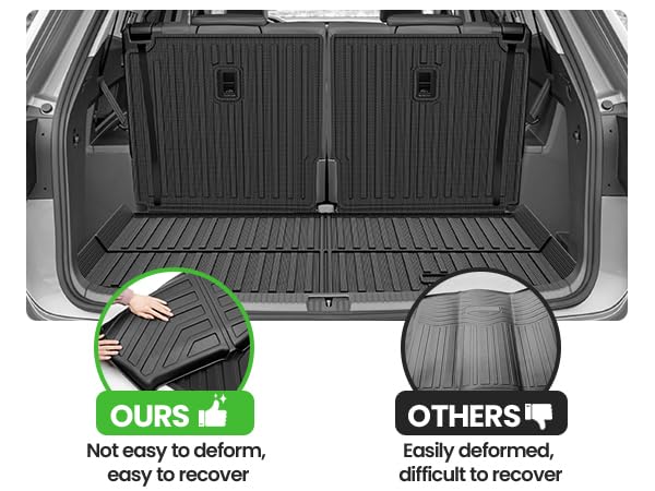 Cargo Liner for VW Volkswagen Atlas 2018-2025 2026 (Not for Cross Sport), All Weather Cargo Mats for Atlas Accessories, Heavy Duty TPE Trunk Mat, Car Accessories - size: 10)VW Atlas 18-26