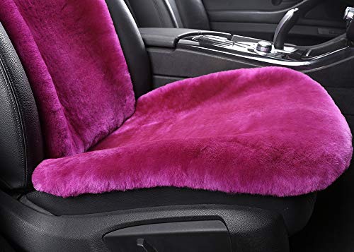 OGLAND Shearling Sheepskin Car Seat Cover, Fluffy Fuzzy Soft Fur Auto Seat Cover for Universal Comy Seat Cushion Accessories Automobiles (3 Pack Front, Misty Gray) - color: Misty Gray