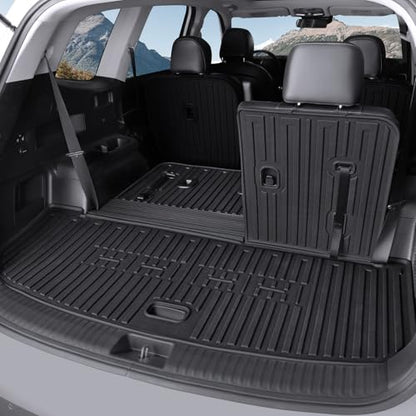Cargo Mat with Backrest Mat for 2020-2025 Kia Telluride, All Weather TPE Trunk Mat Rear Cargo Liner Back Seat Cover Protector for Kia Telluride Accessories - style: Cargo Mat