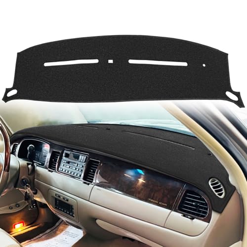 Dash Cover Mat Custom Fit for Lincoln Town Car with Climate Sensor with Light Sensor Dashboard Pad Cap Carpet Protector K315 (Black)