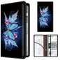 Premium Car Registration and Insurance Card Holder, Cute PU Leather Car Document Holder, Vehicle Glove Box Car Organizer with Magnetic Closure for Driver License, Cards Retro Blue Butterfly - color: Retro Blue Butterfly