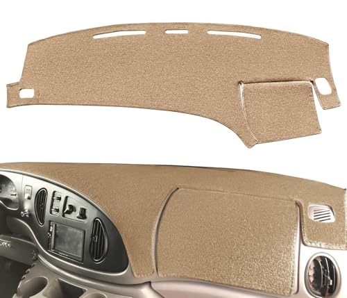 Dash Cover Mat Custom Fit for Ford E150 E250 E350 Econoline Cargo Van,Dashboard Cover Pad Carpet (Beige) J39 - color: beige