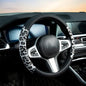 White Leopard Steering Wheel Cover Auto Leather Steering Wheel Protector, Anti-Slip, Breathable, Absorbing Sweat, Universal Leopard Car Accessories 14.5–15 inch,Fit for Most Car, Trucks, SUV - style: White Leopard