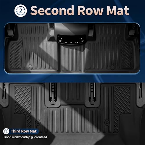 2026 Palisade Floor Mats Only Hybrid 7-Seat All Weather TPE Cargo Mat with Backrest Mat for Hyundai Palisade Accessories 2026 SEL/SEL Premium/Limited/Calligraphy - size: Hybrid
