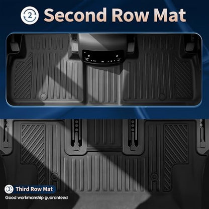 2026 Palisade Floor Mats Only Hybrid 7-Seat All Weather TPE Cargo Mat with Backrest Mat for Hyundai Palisade Accessories 2026 SEL/SEL Premium/Limited/Calligraphy - size: Hybrid