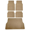 FH Group 4 Piece Liners Trimmable Climaproof™ Vinyl Car Floor Mats- Full Set with Premium Trimmable Vinyl Cargo Liner- Universal Fit for Cars Trucks and SUVs (Beige) - color: Beige