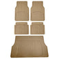 FH Group 4 Piece Liners Trimmable Climaproof™ Vinyl Car Floor Mats- Full Set with Premium Trimmable Vinyl Cargo Liner- Universal Fit for Cars Trucks and SUVs (Beige) - color: Beige
