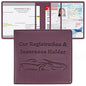 Car Registration and Insurance Holder, Premium PU Leather Vehicle Glove Box Car Organizer Men Women Wallet Accessories Case for ID, Driver's License - Purple - color: Purple