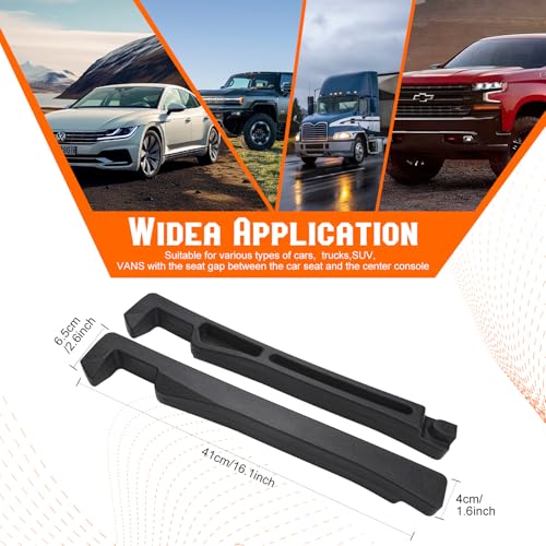 Car Seat Gap Filler - Seat Side Gap Filler with Organizer & Hook Prevent Items from Falling Universal Fit Car SUV Truck, Pack of 2 Black