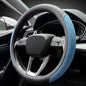 Nappa Leather Steering Wheel Cover,Elegant Diamond Checkered Design, Non-Slip wear-Resistant, Enhance Driving Comfort, Suitable for Steering Wheel Diameter 14 1/2‘-15’ Models.Black Blue - color: Black Blue