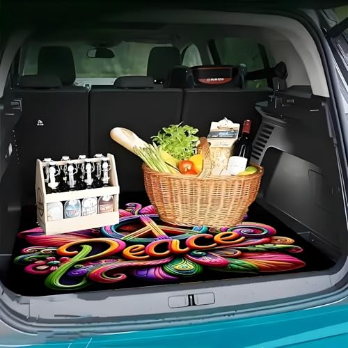 Universal Car Trunk Mat, All Weather Trunk Protection Cargo Liner, Stylish Vehicle Interior Accessories, Durable Cargo Mat Rear Trunk Line Suitable for Most Car (Fashion Geometric Flower, 29" x 39") - color: Fashion Geometric Flower