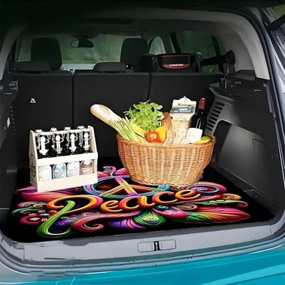 Universal Car Trunk Mat, All Weather Trunk Protection Cargo Liner, Stylish Vehicle Interior Accessories, Durable Cargo Mat Rear Trunk Line Suitable for Most Car (Fashion Geometric Flower, 29" x 39") - color: Fashion Geometric Flower