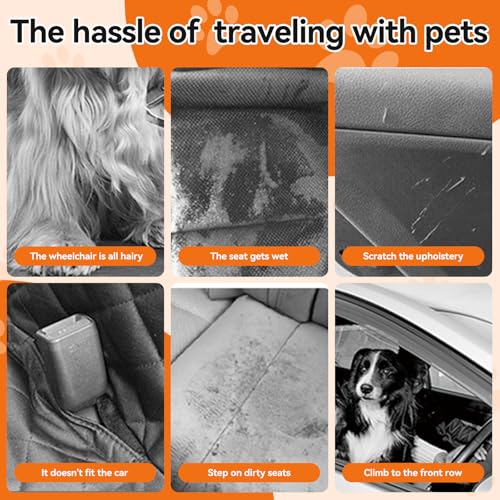 All-in-One Heavy Duty Waterproof Scratch-Proof Dog Back Seat Cover Hammock with Side Flaps, Adjustable & Portable, Easy Install for SUV/Trucks, Compatible with Child Car Seat - Black - color: Black