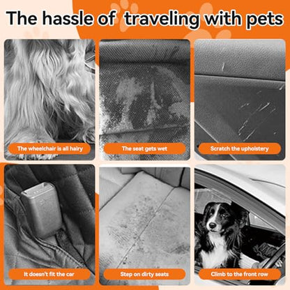 All-in-One Heavy Duty Waterproof Scratch-Proof Dog Back Seat Cover Hammock with Side Flaps, Adjustable & Portable, Easy Install for SUV/Trucks, Compatible with Child Car Seat - Black - color: Black