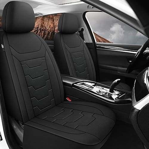 Breathable Car Seat Covers Full Seats,3D Air Mesh Cloth Seat Covers for Cars, Split Bench Compatible Car Interior Covers, Universal Fit Most Car Sedan Truck SUV(Black)