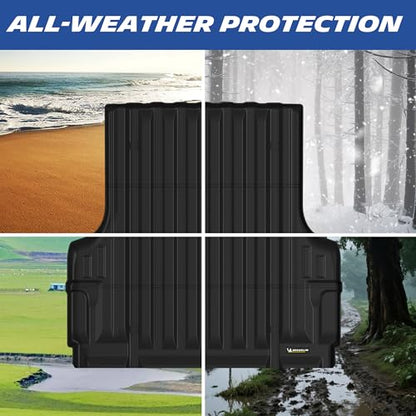 MICHELIN Truck Bed Mat for 2005-2021 Nissan Frontier 5 FT / 60.3" Only, All-Weather Truck Bed Liner, Custom Fit, Durable TPE Bedliner, Non-Slip - size: 3) Frontier | 05-21 | 5 FT