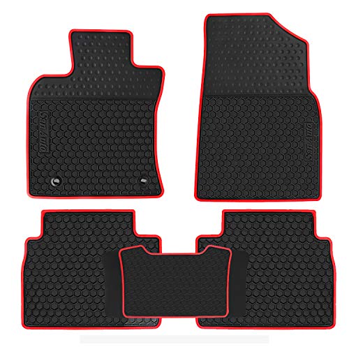 Car Floor Mats Custom Fit for Toyota Camry 8th 2018 2019 2020 2021 2022 2023 2024 Rubber Black Red Car Floor Liners Set All Weather Season Protection Heavy Duty Odorless - color: Black Red, size: 2018-2024 Version