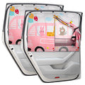 Car Window Shades, 2pcs Magnetic Car Curtains for Side Windows Privacy Full Covers/Half Shade Options, Cute Cartoon Auto Sunshades for Baby Protection Pink - color: Pink and White