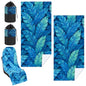Hahafelt Car Seat Towel Covers with Storage Bag, 63 x 32 Inch Universal Non Slip Waterproof Sweat Protector for Car Truck, Gym Swimming Running, Machine Washable(2 Pack,Blue Leaves) - style: Blue Leaves