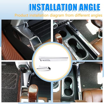 Center Console Gear Panel Cover Moulding Side Trim Strip for Toyota Tundra 2014-2020 Car Accessories (Birght)