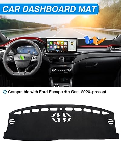 CARTIST Dash Cover Vehicle Specific Fits for Ford Escape 2020-2025 2026 (Without HUD), Dashbpard Cover for Escape Accessories Non-Slip Anti-Glare (Gift) - size: Ford Escape 2020-2026 (Without HUD)