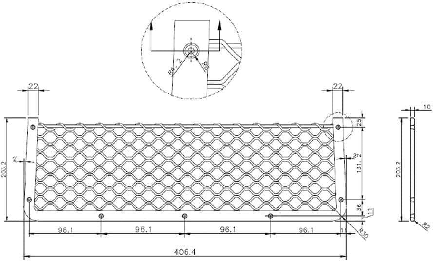 (1 Piece) Framed Stretch Mesh Net Pocket for Auto, RV, or Home Organization and Storage (8" x 16")