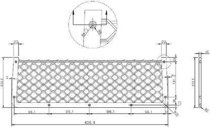 (1 Piece) Framed Stretch Mesh Net Pocket for Auto, RV, or Home Organization and Storage (8" x 16")