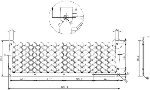 (1 Piece) Framed Stretch Mesh Net Pocket for Auto, RV, or Home Organization and Storage (8" x 16")