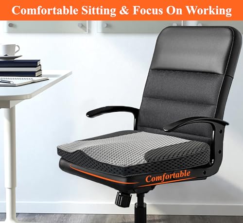 kingphenix Premium Car Seat Cushion, Memory Foam Driver Seat Cushion to Improve Driving View- Coccyx & Lower Back Pain Relief - Seat Cushion for Car, Truck, Office Chair (4D Mesh Gray & Black) - color: 4d Mesh Gray & Black