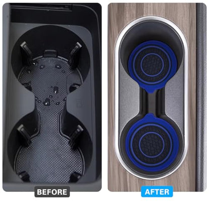 Mandark Car Cup Holder Coaster, 2.75 Inch Non-Slip Vehicle Cup Holder Insert Mats, Dustproof Automotive Interior Console Cup Insulated Pads Accessories, Universal for SUV, Sedan, Truck (Blue) - color: Blue