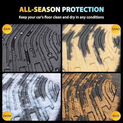 Floor Mats & Cargo Liner for Chevy Impala 2020 2019 2018 2017 2016 2015 2014, All Weather TPE Floor Liners Custom Fit Impala Heavy Duty Car Mats 1st & 2nd Row & Trunk Mat Accessories Black - style: 28) For Chevy Impala | 2014-2020 | Combo Set