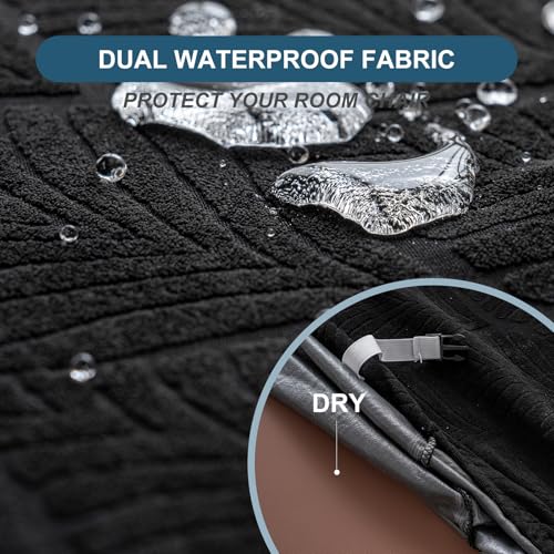 Removable Washable Dining Chair Seat Covers Set of 2,Stretch Jacquard Chair Seat Cushion Protector Slipcovers, Rear Covers - color: Black, size: 2PCS-Rear-covered