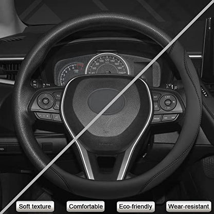 West Llama Customized Auto Car Steering Wheel Cover for Toyota (Black) - color: A-Black, size: Standard Size (14 ½''-15'')