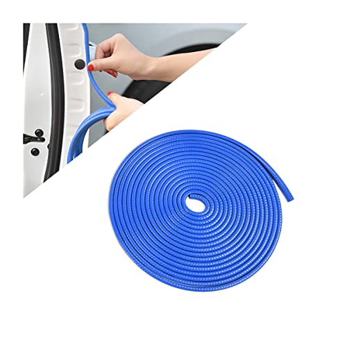 Car Door Protector Edge Guards, Universal Rubber Seal U Shape Car Door Protection, Aluminum Boat Edge Trim Guards No Glue Required, Exterior Accessories Fit for Most Cars, Sedans, SUV (Blue/10FT) - color: Blue, size: 10FT