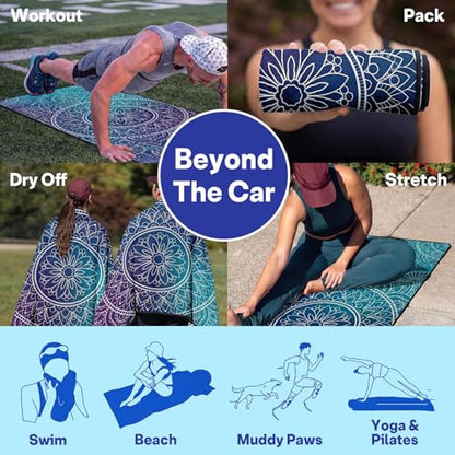 2 Pack Car Seat Towel Covers, Sweat-Proof Microfiber Seat Protectors for Gym, Running, Beach & Workout, Breathable Quick-Dry, Machine Washable, Gradient Mandala Print, Universal Fit - color: Gradient Mandala