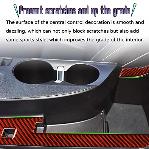 Custom Interior Accessories 2PCS for Chevrolet Camaro 2016 2017 2018 2019 2020 2021 2022 Red Carbon Fiber Center Console Cover Armrest Box Side Protection Sticker Decoration - size: Armrest box side cover
