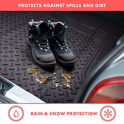 VaygWay Heavy Duty Cargo Liner Trunk Floor Mat – All Weather Trunk Protection Floor Mat - Black Rubber Trimmable Durable Cargo Auto Mat – Universal Fit Car SUV Truck Auto - style: Cargo Floor Mat