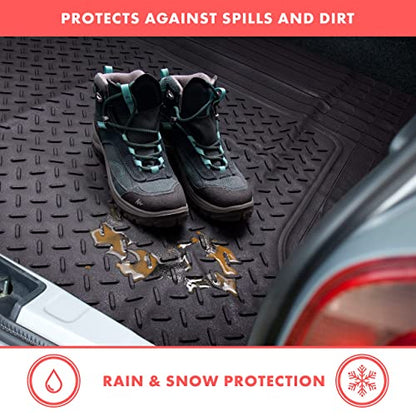 VaygWay Heavy Duty Cargo Liner Trunk Floor Mat – All Weather Trunk Protection Floor Mat - Black Rubber Trimmable Durable Cargo Auto Mat – Universal Fit Car SUV Truck Auto - style: Cargo Floor Mat
