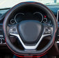 Mayco Bell Flat Bottom Steering Wheel Cover Anti-Slip,Safety,Soft,Breathable,Durable,Full Surround,Comfortable Grip Microfiber Leather (D-Shape,Black Red) - color: Black Red, size: D Shape
