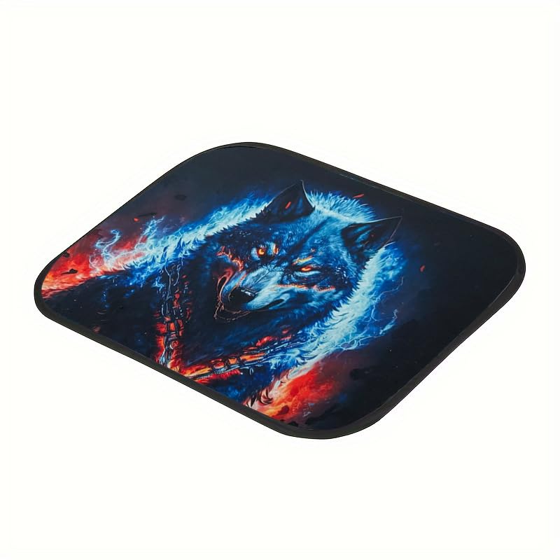 Wolf Galaxy Print Car Floor Mats - 4 Pcs Universal Fit Set for SUV, Sedan, Van- All-Weather Protection, Ultra-Soft Plush Carpet with Anti-Slip Backing, Stylish car Interior Accessories - style: Stylish