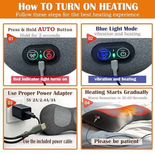 3 in 1 Lower Back Massager, Triple Fusion Back Massager with Heat, Vibration and Gentle Stretch, Lumbar Support Pillow for Bed, Chair and Office(Gray)