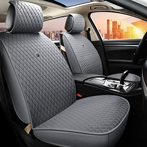 Red Rain Universal Car Seat Cover Full Set Leather Auto Seat Cushion Cover Full Coverage Waterproof Car Seat Protector (AA-Gray) - color: AA-Gray
