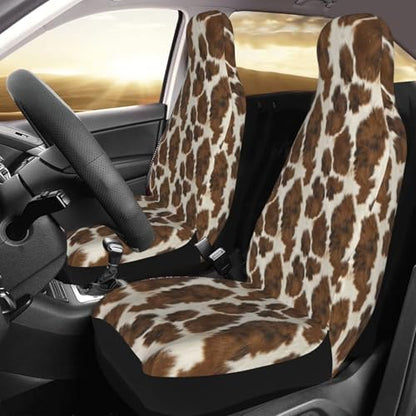Brown Cowhide Car Seat Cover - Universal Fit for Cars, SUVs, Trucks - color: Brown