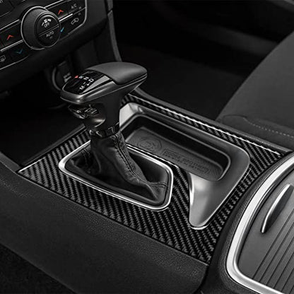Car Gear Shift Panel Decals for Dodge Charger 2015 2016 2017 2018 2019 2020 2021 2022 2023 Accessories Carbon Fiber Interior Stickers - color: Gear Shift Panel-outer