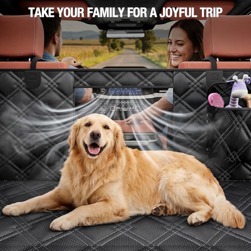 Surfcabin Truck Back Seat Extender for Dogs – Waterproof Full Size Pickup Pet Seat Cover with Door Protection, Hard Bottom Holds 420 lbs Dog Hammock for F150, RAM 1500 & More - size: Fit for Fullsize Trucks